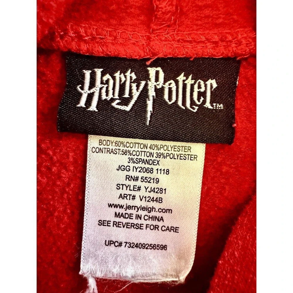 Harry Potter Hogwarts Graphic Hoodie Red Girls Medium 10/12 Wizarding World - Picture 3 of 6